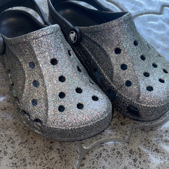 CROCS Kids Glittery Clogs - Silver - Picture 9 of 12